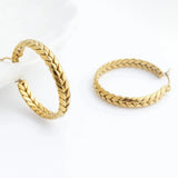 Large Braided Hoop Earrings - Gold