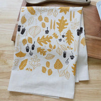The High Fiber - Autumn Leaves + Acorns Tea Towel