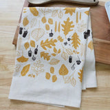 The High Fiber - Autumn Leaves + Acorns Tea Towel