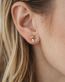 Gold Mushroom Stud Earrings