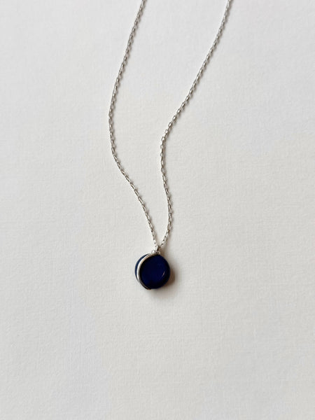 Lisa Slodki - Curve Necklace - Sterling Silver + Lapis