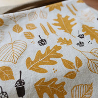 The High Fiber - Autumn Leaves + Acorns Tea Towel