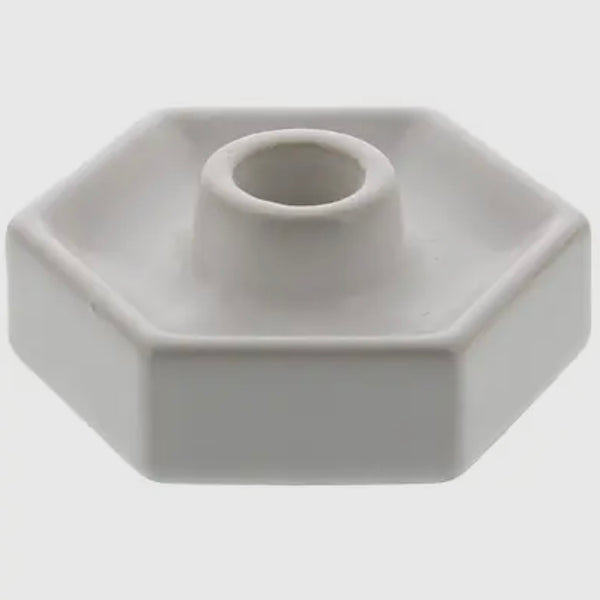 Matte White Hexagon Taper Candle Holder