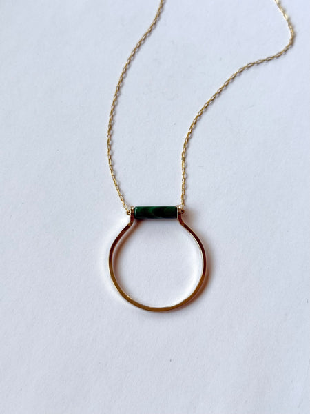 Lisa Slodki - Gold Fill + Malachite Embrace Necklace
