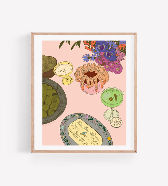 Persika Design Co. - “Dinner Party For One” Print - 8” x 10” (STORE PICK UP ONLY)