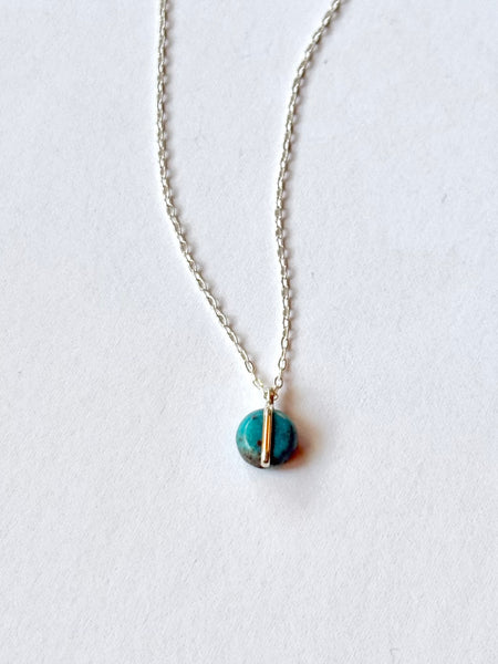 Lisa Slodki - Sterling Silver + Turquoise Meridian Necklace