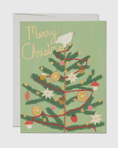 “Merry Christmas” Dove Tree Greeting Card