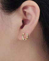 CZ Horseshoe Stud Earrings