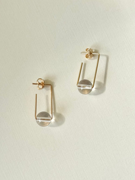 Lisa Slodki - Marquise Earrings - Gold Fill + Crystal Quartz