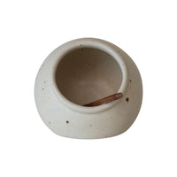 Stoneware Salt Cellar with Spoon