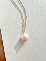 Lisa Slodki - Diamond Necklace - Gold Fill + White Mother of Pearl