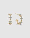 Perimade - Dainty Blue Opal Flower Hoop Earrings