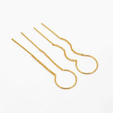 Gold C Threader Earrings