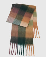 Plaid Scarf - Teal / Coffee / Purple / Green