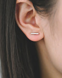 Silver Bar Stud Earrings