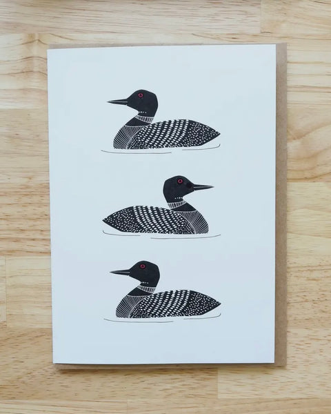 Three Loons Greeting Card