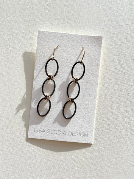 Lisa Slodki - Oval Link Earrings - Gold Fill + Sterling Silver