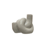 Stoneware Knot Double Taper Holder