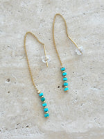 Turquoise + Gold Threader Earrings