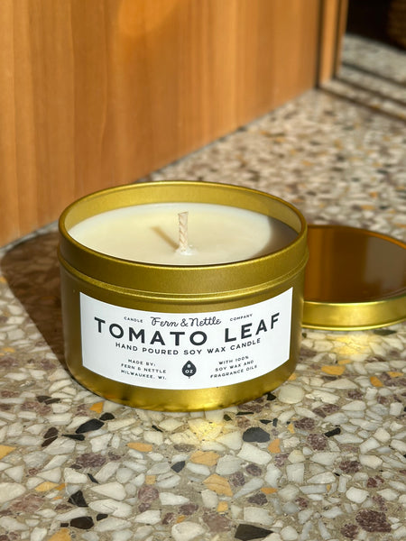 Fern and Nettle - Soy Wax Candle - Tomato Leaf