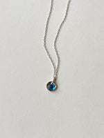 Lisa Slodki - Sequin Necklace - Sterling Silver + Dark Blue Stone