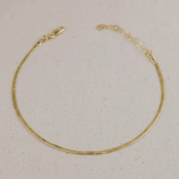 2mm Herringbone Chain Anklet