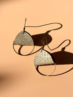 Maebel - Folded Hoop Earrings - White/Silver