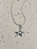 Large Abstract Star Necklace - Sterling Silver