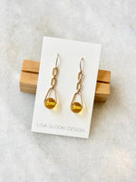 Lisa Slodki - Chain + Sphere Earrings - Gold Fill + Citrine