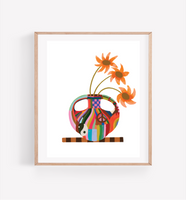 Persika Design Co. - “Rainbow Hippie Vase with Flowers” Print - 8” x 10” (STORE PICK UP ONLY)