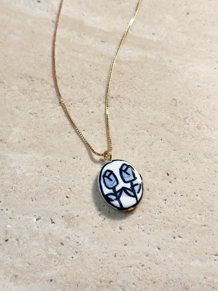 Blue Tulip Necklace