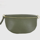 Leather Crossbody Bag - Olive Green