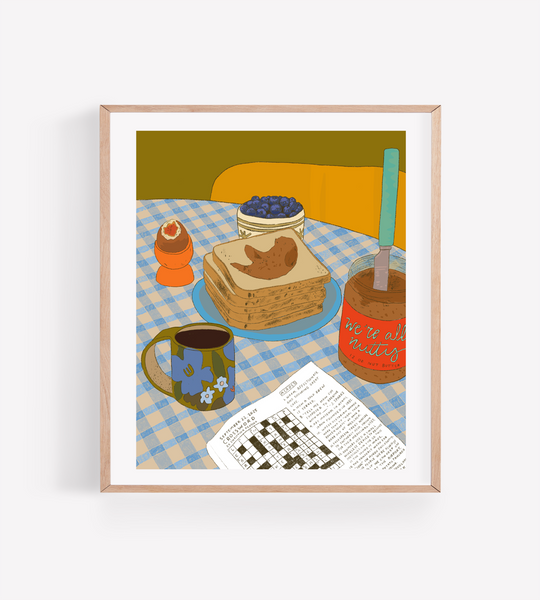 Persika Design Co. - “Breakfast Crossword” Print - 8” x 10” (STORE PICK UP ONLY)