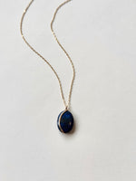 Lisa Slodki - Curve Necklace - Gold Fill + Lapis