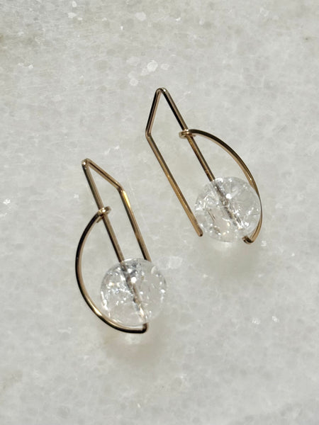 Lisa Slodki - Orbit Earrings - Crackle Quartz