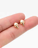 Gold Mushroom Stud Earrings