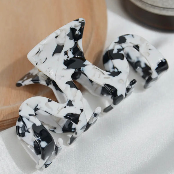 Squiggle Hair Clip - Black + White
