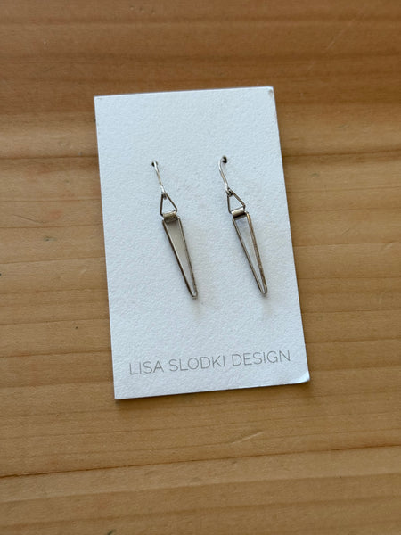 Lisa Slodki - Long Triangle Earrings - Sterling Silver