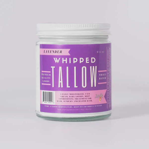 9oz Lavender Whipped Tallow - 100% Grass Fed Beef Tallow Moisturizer
