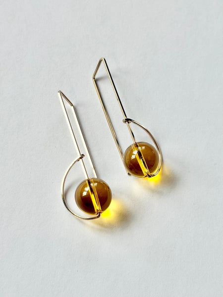 Lisa Slodki - Gold Fill + Citrine Orbit Earrings
