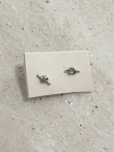 Silver Knot Stud Earrings