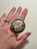 MKE MAE Design - Ocean Jasper, Stamped Brass + Sterling Silver Adjustable Ring