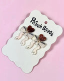 Peach Beast - Bow Earrings