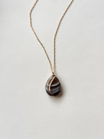 Lisa Slodki - Curve Necklace - Gold Fill + Botswana Agate