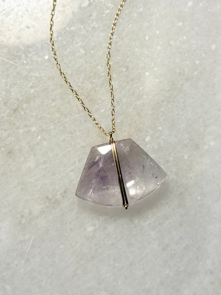 Lisa Slodki - Fan Necklace - Gold Fill + Amethyst