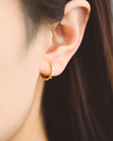 CZ Pavé Thin Gold Hoop Earrings