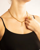 T Bar Necklace - Gold