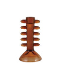 Amber Glass Sculptural Taper Candle Holder