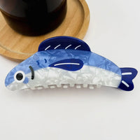 Blue Sardine Fish Hair Clip