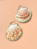 Lauren Landa - Sterling Hoop Scallop Shell Earrings